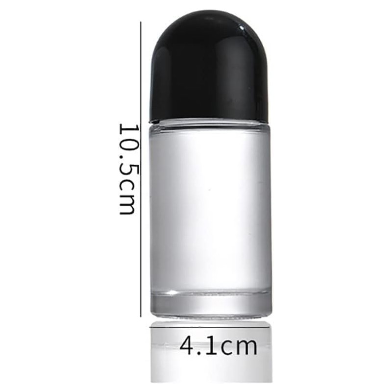 2Pcs 50ml Clear Glass Roll on Bottles Empty Roller Bottles