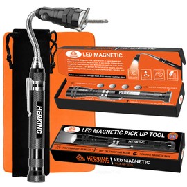 Magnetic Pickup Tool with LED Light, Telescoping Magnet Flashlight With Extendable Neck, Dad Gifts, Birthday Fathers Day Gifts for Men, Handyman, Husband, Father, Dad, Boyfriend, Mens Gifts Ideas