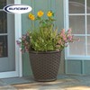 Suncast Sonora 18 Inch Resin Wicker Decorative Flower Planter, Brown