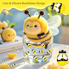 ‌30PCS Cute Honeybee Stickers, Yellow & Black Self-Adhesive Bumblebee Decorations for DIY Crafts, Garden Party Favors, Spring Bee Theme Home Decor