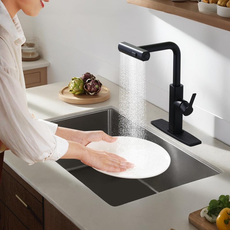 Kitchen Faucet with Pull Down Sprayer: ALEASHA Waterfall Kitchen Faucet