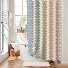 MCCKTIU Vintage Rainbow Boho Shower Curtain for Bathroom Neutral Mid-Century Modern Art Bath Curtain Rainbow Semicircular Shower Curtains for Bathroom Machine Washable Shower Curtain 47x64 inch