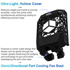 BIQU Panda Jetpack Nylon Printhead Front Cover + Cooling Fan Duct for Bambu-Lab P1/X1 3D Printers, Lightweight High Positioning Accuracy Fully Suitable for Panda Revo/Flow