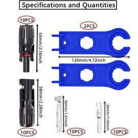HUAZIZ 10 Pairs Photovoltaic Connector, Solar Connectors, Male/Female Solar Panel Cable Connectors Set, Solar Panel Cable Connectors for Solar Cell Panels