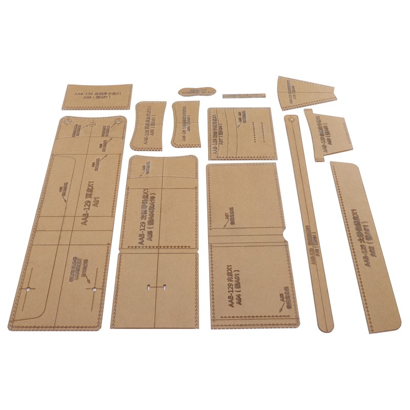 13Pcs Acrylic Template DIY HandMade Short Wallet Leather Pattern Mold