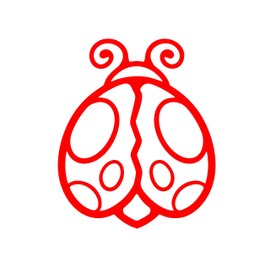 Ladybug 4" x 4-1/2" - Vinyl Die Cut Decal/Bumper Sticker for Windows, Cars, Trucks, Laptops, Etc.