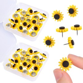 FUIPVGI Pack of 40 Flower Pins Card Nail Push Pins Flowers Push Pins Round Head Pins Pin Board Pins Creative Cute Decorative for Bulletin Board Bulletin and Maps