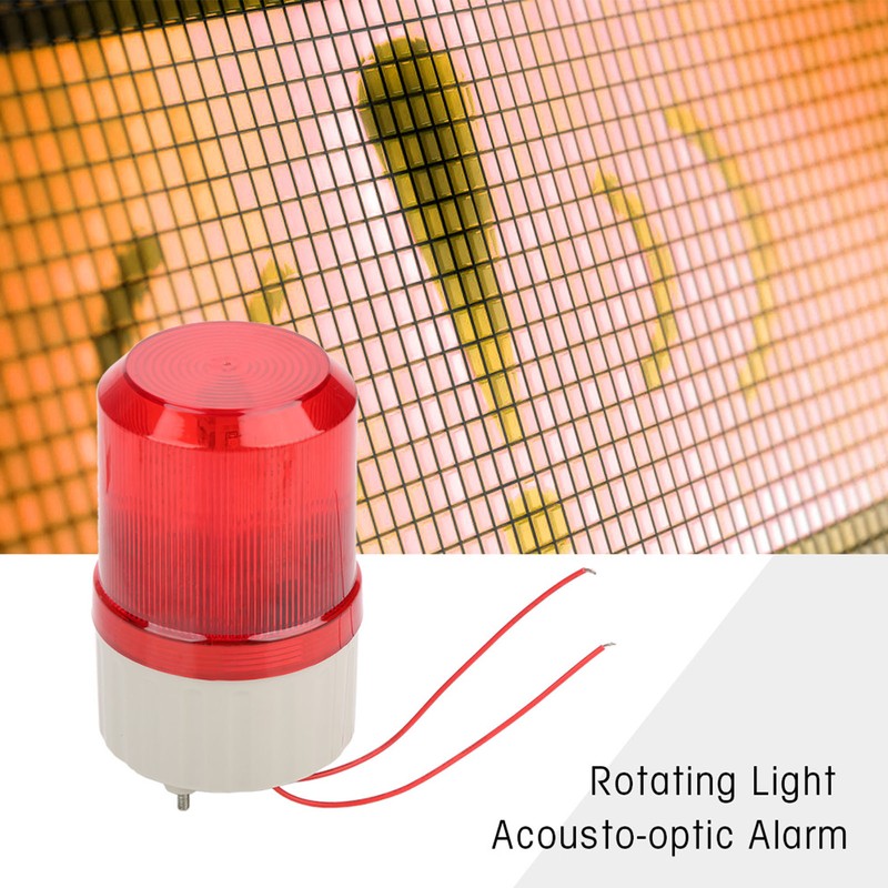220V Red LED Warning Lights Acousto optic Alarm System Rotating