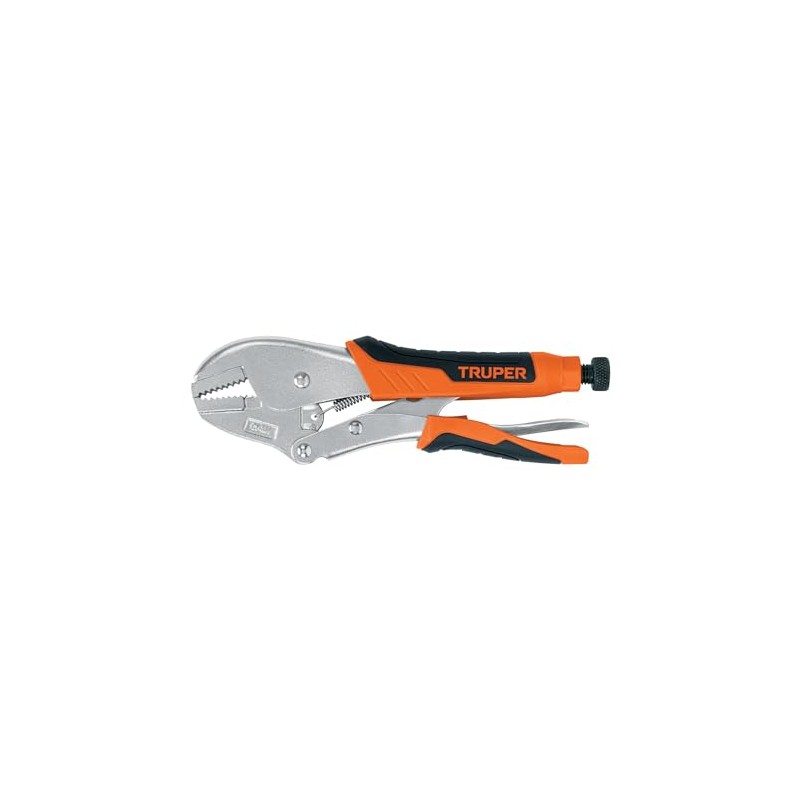 Truper PPT-10RX, Pinza de presión 10", mordaza recta, mango de