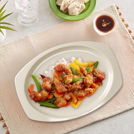 TrueCraftware- 12-1/2" x 9" Rectangular Platter Tan Color Melamine Set of 12- Reusable Plates Kitchen Plates Dinnerware Serving Platter Dishes Dishwasher Safe Break-Resistant for Home Kitchen