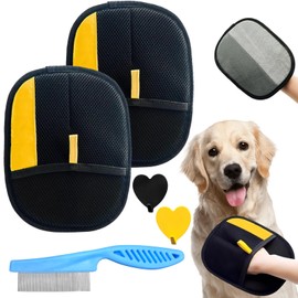 Sparkalyn 2PCS Pet Hair Removal Gloves for Cats & Dogs,Upgraded Electrostatic Pet Grooming Gloves,Reusable Pet Hair Remover Tool for Furniture,Couch,Carpet,Car Seat,Clothes