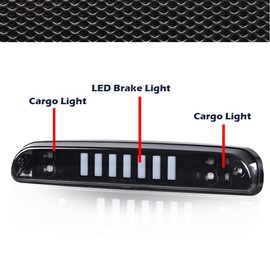 CNNELL Brake Lights Type I Compatible with 1993-2011 Ford Ranger, 1999-2016 F250 F350 F450 F550 Super Duty, 1995-2003 Mazda B2300 B2500 B3000 B4000 Tail Brake Light(Smoky lens Black Bottoms)