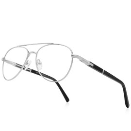 RB.Pilot Classic Aviator Reading Glasses for Men Women Light Blocking Computer Readers Spring Hinge Metal Frame Acetate Legs