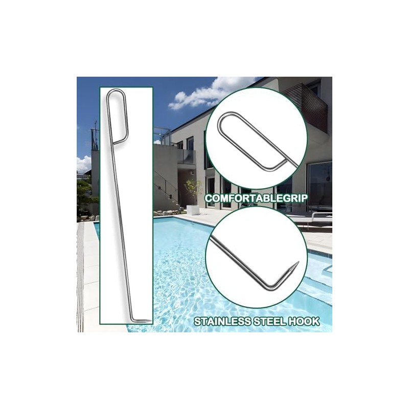Pool Skimmer Basket Hook Tool, Stainless Steel Pool Skimmer Hook