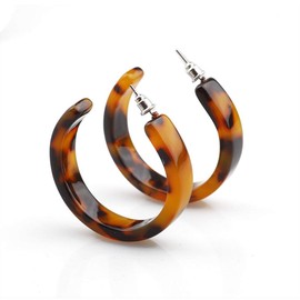 chenpaif Earrings,Acrylic Marbled Earring Leopard Round Hoop Earrings Women Tortoise Shell Jewelry