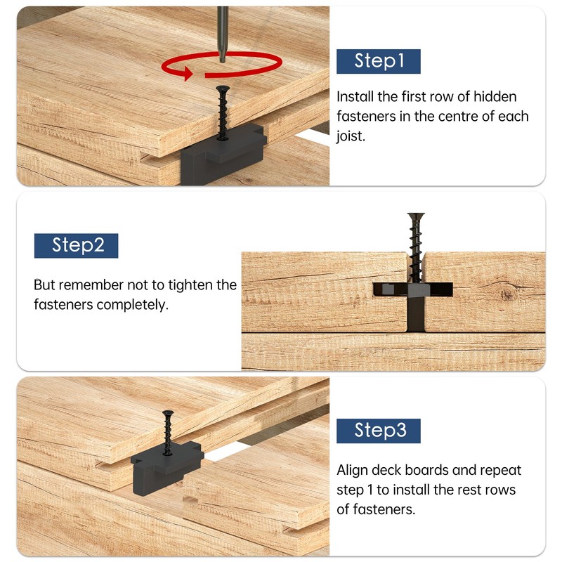 600PCS Hidden Fasteners Deck Fastener Clip Universal Nylon Clips Decking