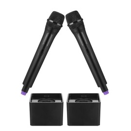 Operitacx 2pcs Kids Microphone Toy with Stand - Fake Microphone - Pretend Play Mic with Square Base for Stage Performances & Role Play