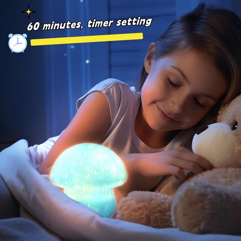 ANGTUO 16 Colors Mushroom Night Light Include Remote Control, Mushroom