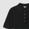 JAJU [JAJU] Women's Lecture Collar Short-Sleeve Knit_Black