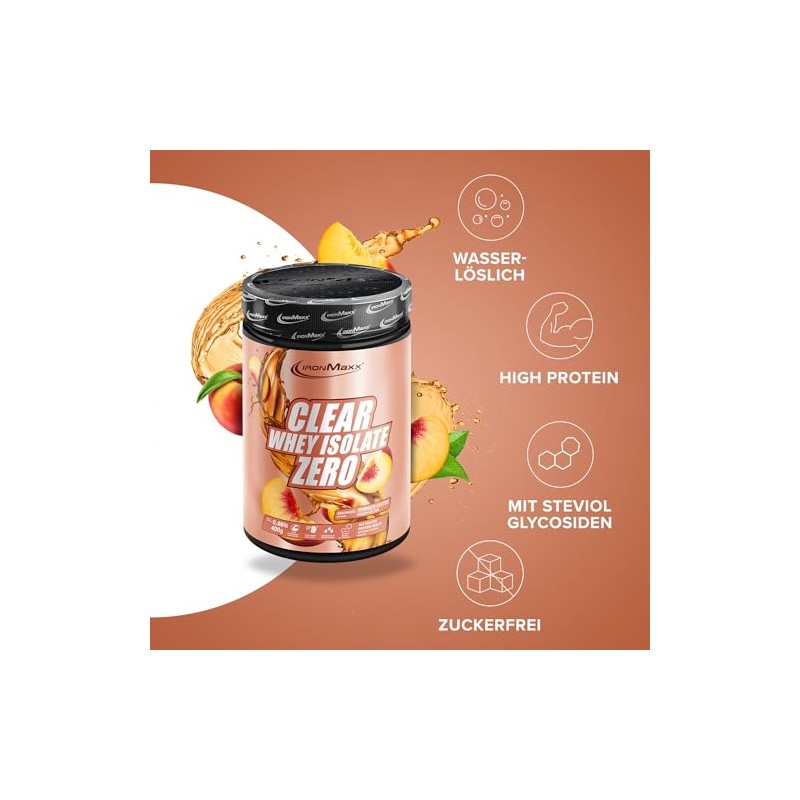 IronMaxx Clear Whey Isolate Zero - Peach IceTea 400g Dose