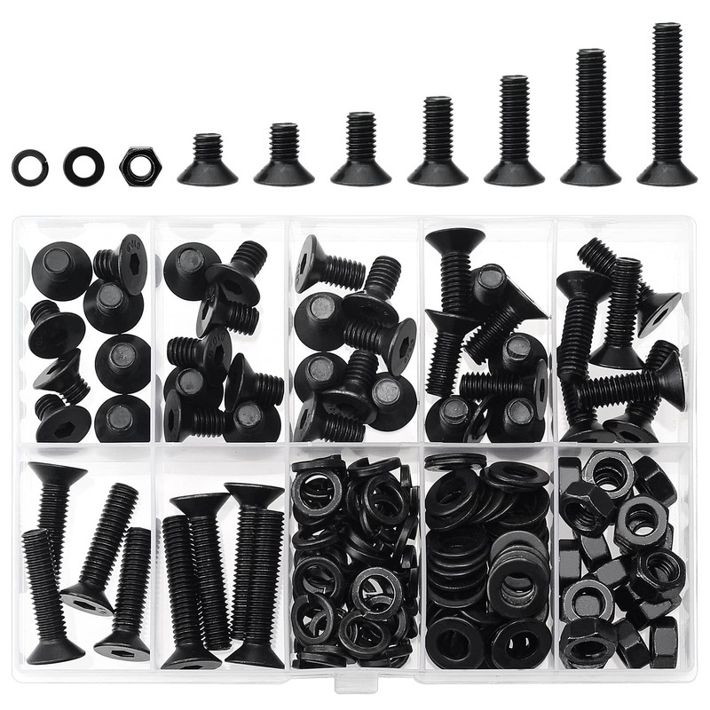 HELIFOUNER 146 Pieces M6 x 8mm /10mm /12mm /16mm /20mm