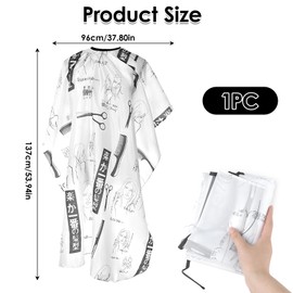 cxxtkcxxlc Professional Hairdressing Cape, Barber Cape, Hairdressing Salon Cape, Hair Cutting Cape, Dirt-Resistant, Adjustable Neck Closure (White), White