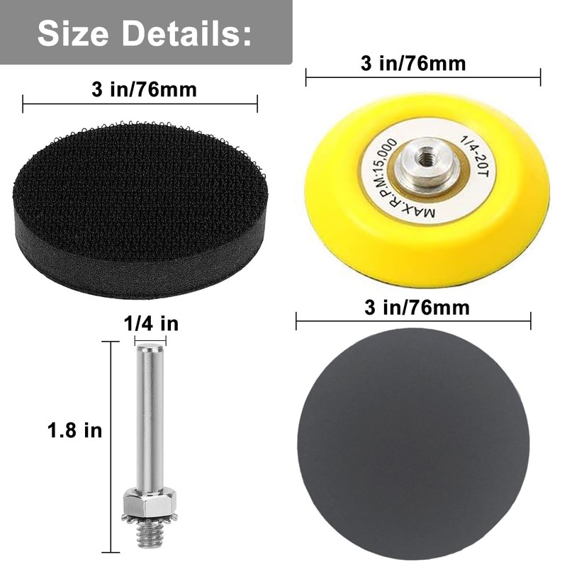 140Pcs 3 Inch Wet Dry Sanding Discs, Assorted 120 to