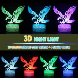 Eagle Bird 3D Illusion Bedroom Decor Night Light Table Lamp