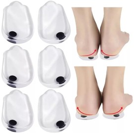 3 Pares Plantillas Ortopédica Silicon Pie Pronador Pierna Arqueada con Iman 2 piezas para talones mediales y laterales, plantillas correctivas de supinación y pronación, insertos adhesivos de gel para alineación de pies