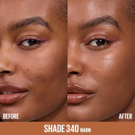 Maybelline Lifter Plump & Glow Foundation, Liquid Foundation with 2% Niacinamide + Hyaluronic Acid, Plumping and Brightening Face Makeup, 340, 1 Count