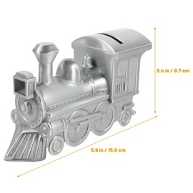 VORCOOL Steam Train Shaped Coin Bank Money Box Piggy Bank Metallic Saving Pot Desktop