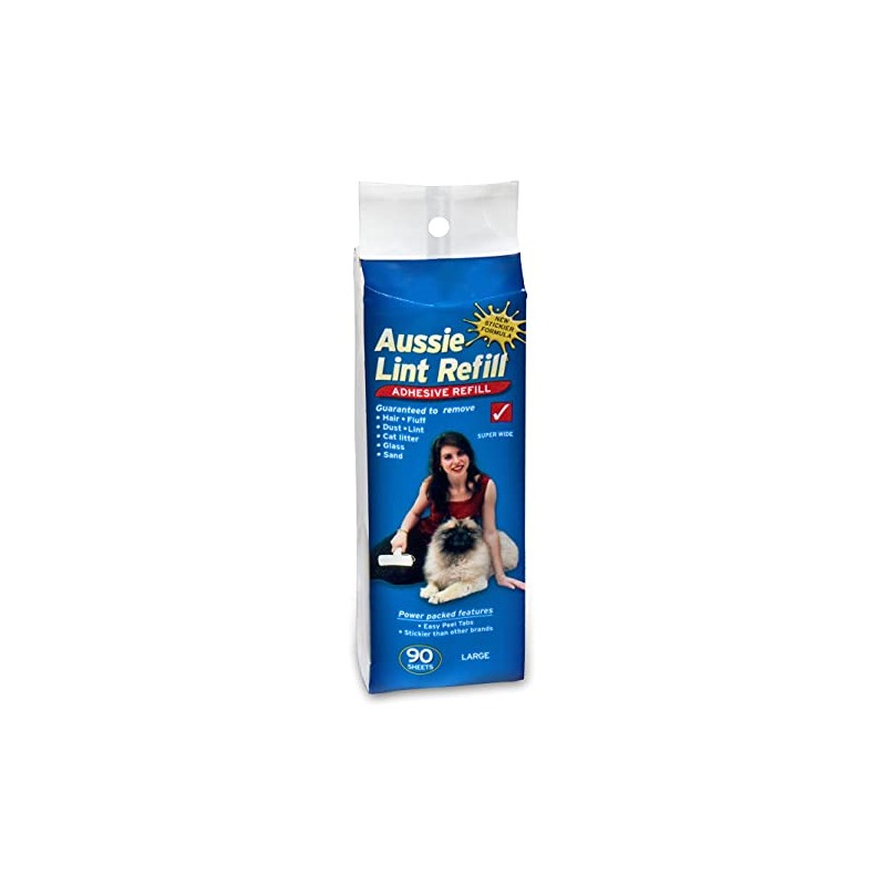 Aussie Lint Roller Refill, Large | Pet Hair Remover, White