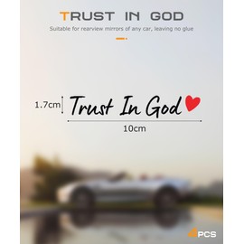 SCUARI SCUARI 4PCS Car Stickers,Cars Decals,Car Accessories Trust in God Rearview Mirror Sticker,Auto Stickers and Decals,Auto Decals for Women,Trust in God Mirror Decoration,Fits Most Vehicles (Black&Red)