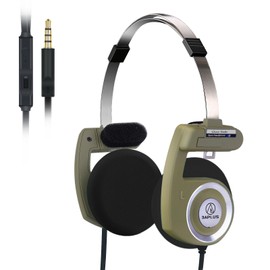 3APLUS Retro Pro Headphones, Open Type, Wired Headphones, Call Compatible, Volume Control, Foldable, Ultra Lightweight, Convenient to Carry, 0.14 inch (3.5 mm), Microphone Included, Cable 4.2 ft (1.25