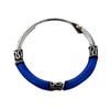 NKlaus Silver Single Deep Blue Hoop Earrings Lusia 20 mm