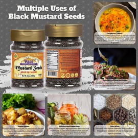 Rani Black Mustard Seeds Whole Spice (Kali Rai) 3.5oz (100g) PET Jar ~ All Natural | Gluten Friendly | NON-GMO | Vegan | Indian Origin