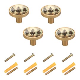 SDMKA Western Cowboys Round Drawer Knobs 1.26 Inch/32mm Drawer Pulls Cabinet Dresser Handles for Kitchen Cabinet Dresser Drawer Hardware, 4-Pack