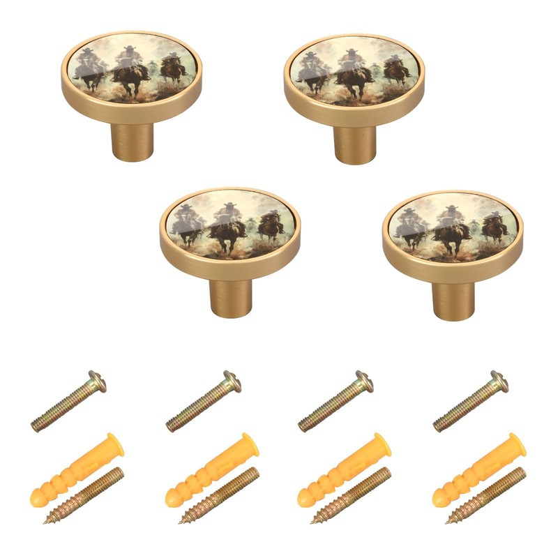 SDMKA Western Cowboys Round Drawer Knobs 1.26 Inch/32mm Drawer Pulls