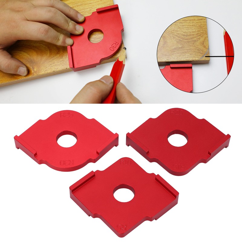 3PCS Radius Jig Router Template Handheld Aluminum Alloy Rust Proof