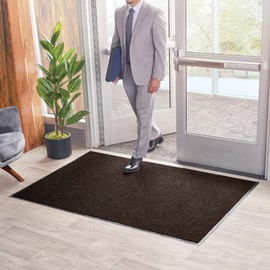 Consolidated Plastics Brush Dry Indoor/Covered Outdoor Entrance Floor Mat, 2' Width x 3' Length, Brown