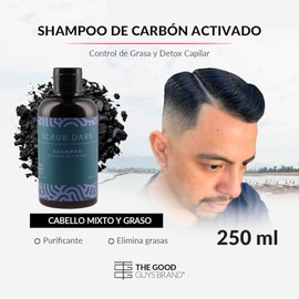 Shampoo Hombre 250ml | Para Limpieza Profunda | Propiedades Exfoliantes y Antioxidantes | Cabello Limpio, Fresco y Revitalizado | Carbón Activado | TH