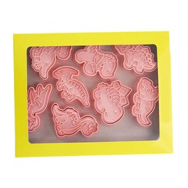 8 Piezas de Cortadores de Galletas de Animales 3D con Patrón de Dinosaurio, Cortador de Molde para Hornear, Sellos de Galletas para el Hogar, Cocina, Pastelería