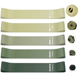 roseddy Training Tube, Resistance Band, Muscle Training Tube, Natural Latex, Fitness Band, Yoga, 5 Different Strength Exercise Banded Set, Home, Muscle Training, Bands, Nice Butt, Rubber Tube, Rubber Band, Training (Gray)