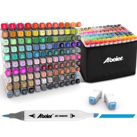 120 Colors Alcohol Markers Set with Dual Tip, Alcohol-Based Art Markers for Kids Adults Students, Vibrant Blendable Colors, Premium Portable Case, Ideal Gift for Artists & Beginners