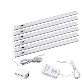 YI Lighting 12inch LED Under Cabinet Lighting Kit Plug in Motion Sensor for Kitchen Counter Closet Laundry Room Showcase (Warm White, 6-Bar Kit)