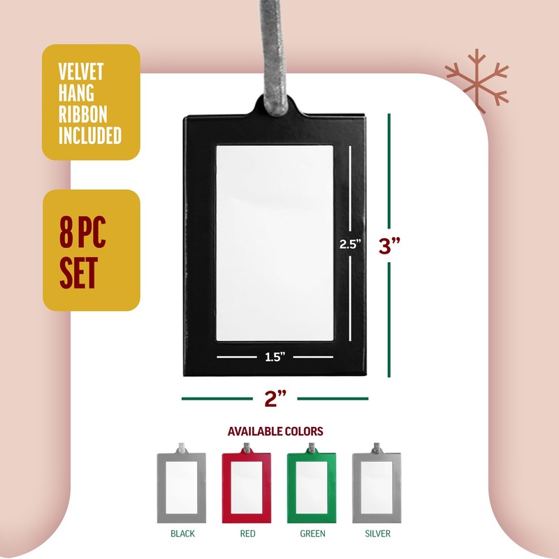 Klikel Hanging Picture Frame Ornaments - Set of 8 2x3