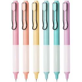Mr. Pen- Retractable Gel Pens, 6 Pack, Black Ink Gel Pens, Pastel Barrels, Fast Dry