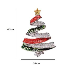 Rhinestone Christmas Tree Brooch for Women Beauty New Year Tree Brooch Pin Holiday Party Decorations Xmas Banquet Pin for Scarf Suit Daily Wear