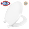 Clorox Round Wood Toilet Seat with Easy-Off Hinges-Wiggle Free Design