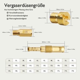 HISports 30-Piece Carburettor Accessory Set, Carburettor Nozzle Main Nozzles Kit, Carburettor Nozzles Kit, Motorcycle Parts Accessories, 10 Pieces Slow Pilot Nozzles and 20 Pieces Carburettor Main